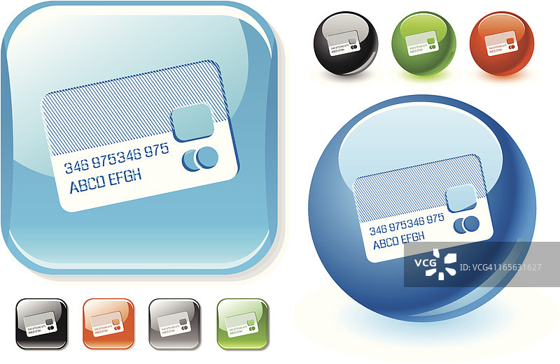 不同颜色和形状的信用卡图标图片素材