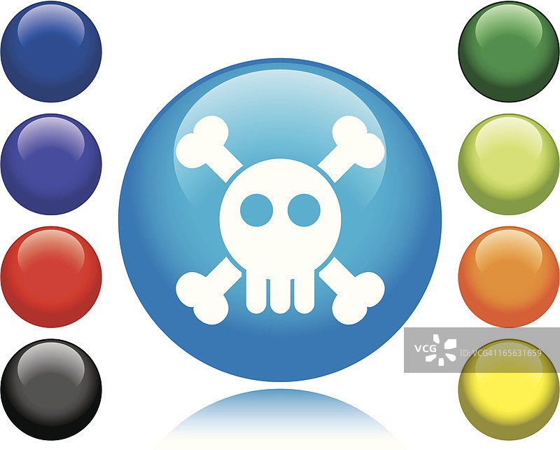 骷髅和交叉骨图标图片素材