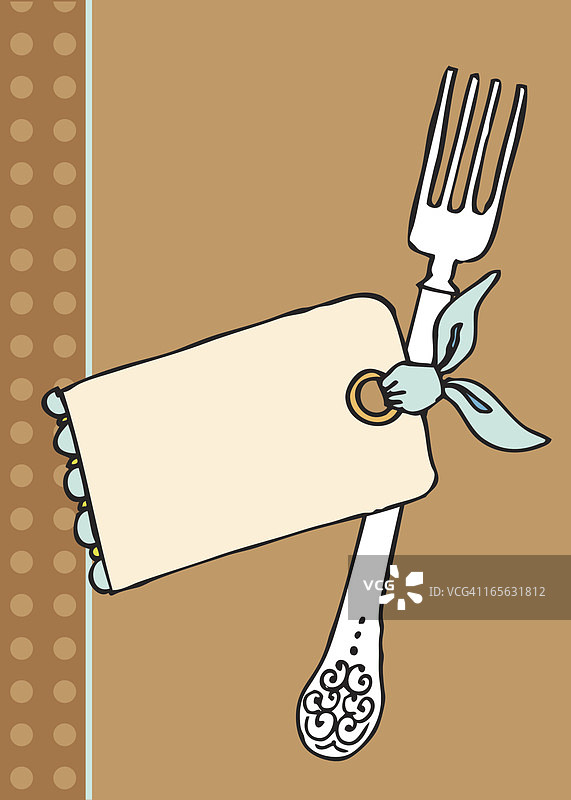 带标签的餐叉图片素材