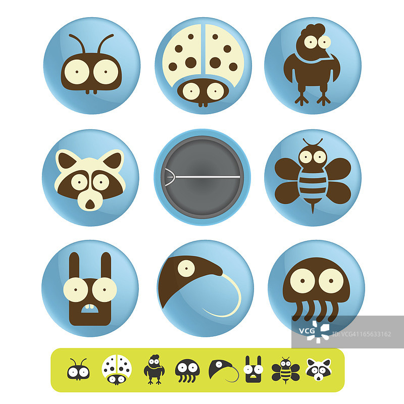 有趣的徽章和胸针图标图片素材