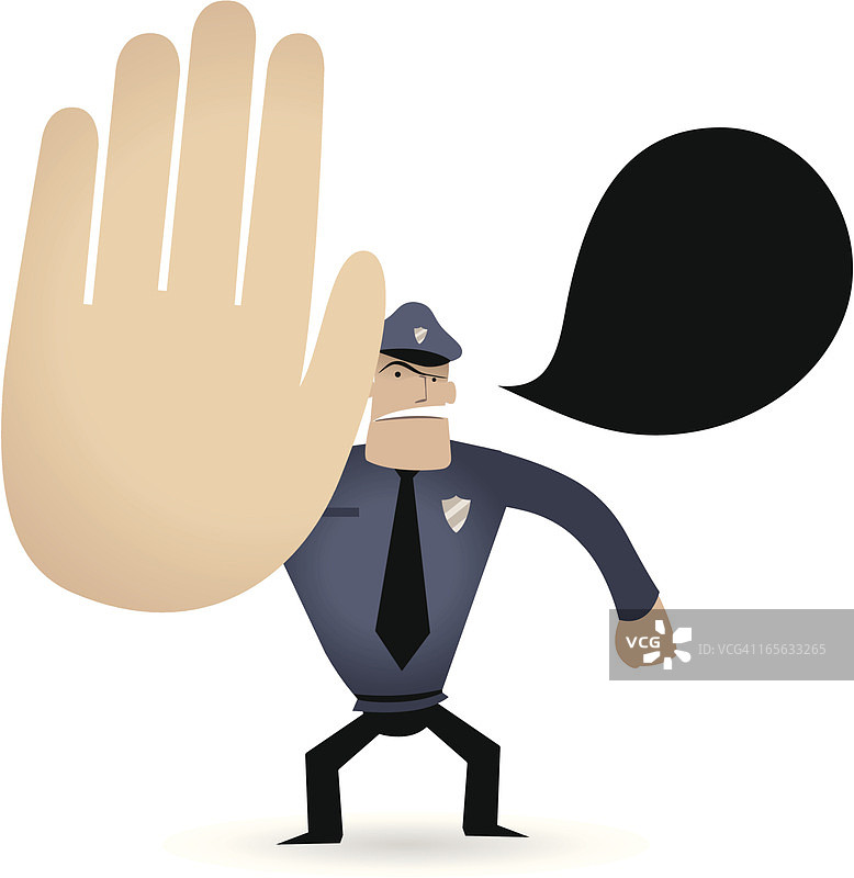 手势（手语）：警察示意停止！（等一下！不要！禁止入内！）图片素材