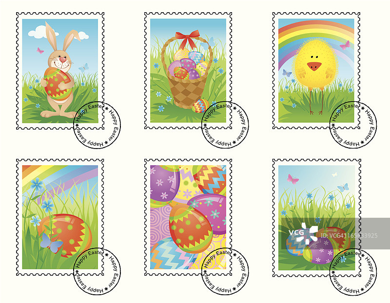 复活节邮票图片素材