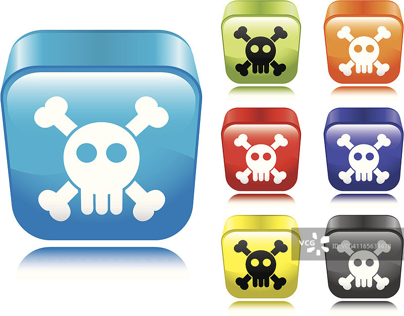 骷髅和交叉骨图标图片素材