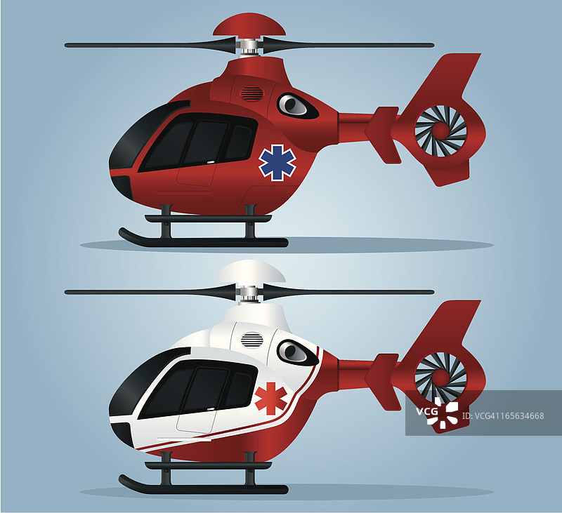直升机救护车矢量图图片素材