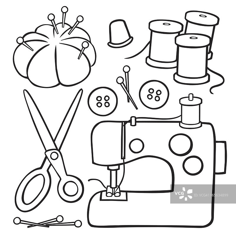 黑白缝纫用品图片素材