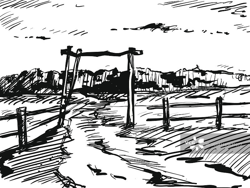 乡村小屋大门图片素材