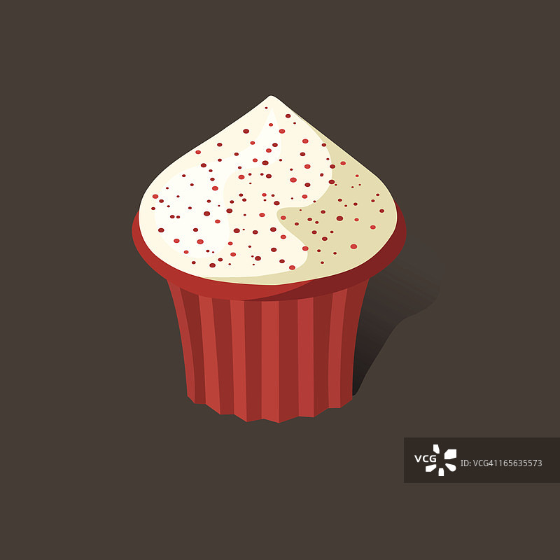 红色天鹅绒蛋糕纸杯蛋糕图片素材