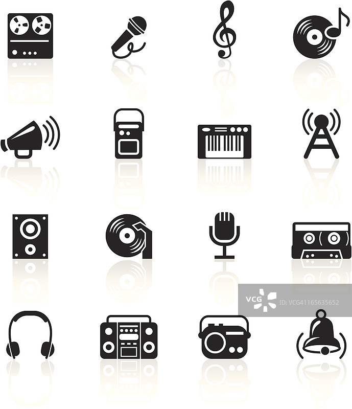 黑色符号 – 声音和音乐图片素材