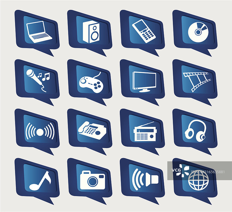 媒体图标集图片素材