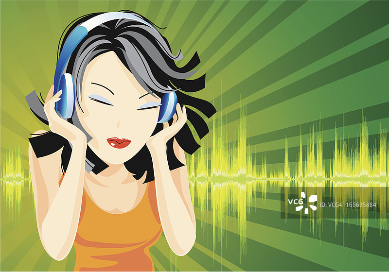 听音乐的女人图片素材
