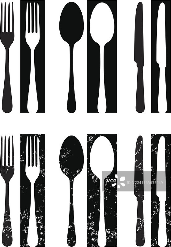 反向餐具二图片素材