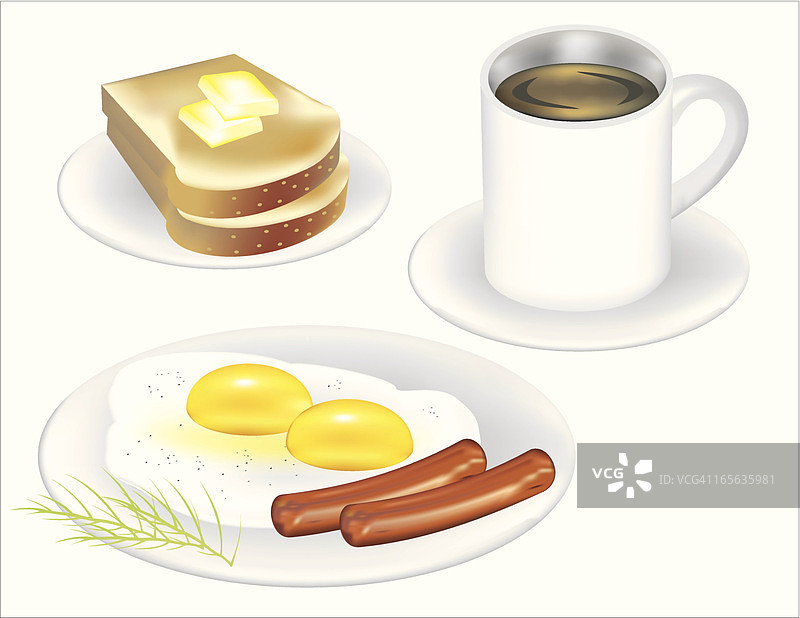 吐司和鸡蛋早餐图片素材
