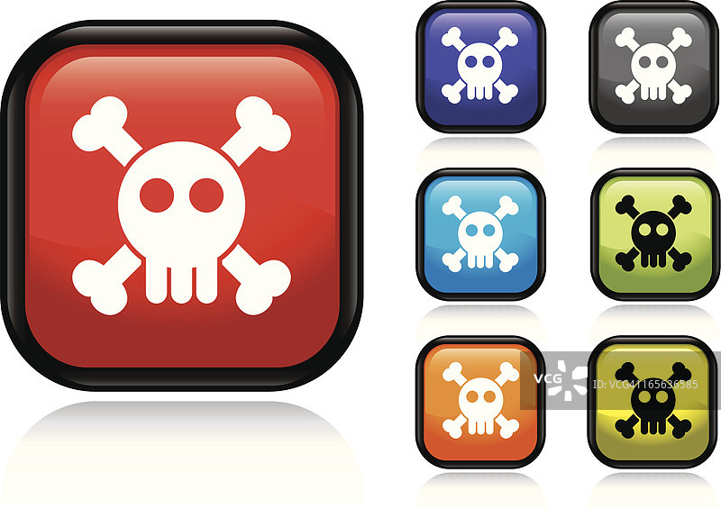 骷髅和交叉骨图标图片素材