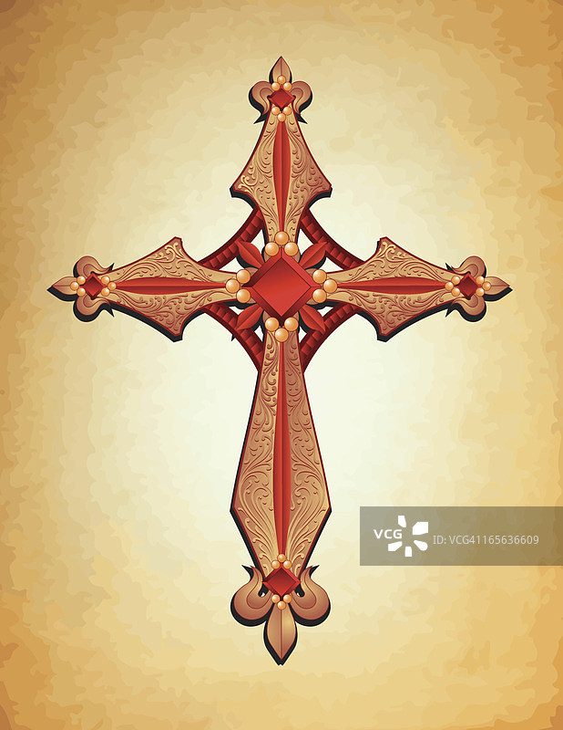 金色珠宝十字架图片素材