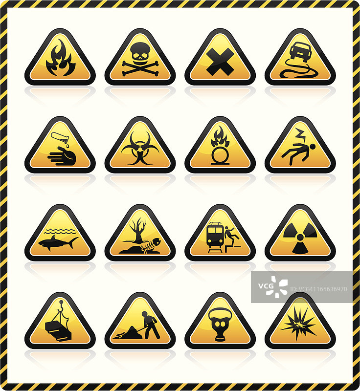 黄色危险标志图片素材