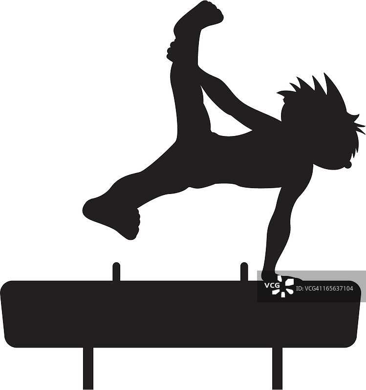 鞍马体操运动员剪影图片素材