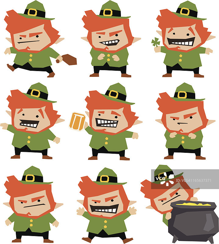 有趣的爱尔兰小精灵合集图片素材