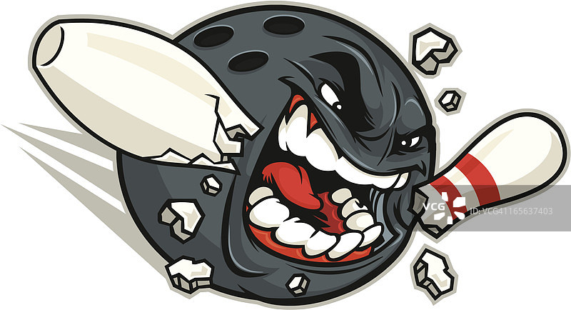 愤怒的保龄球手吉祥物图片素材