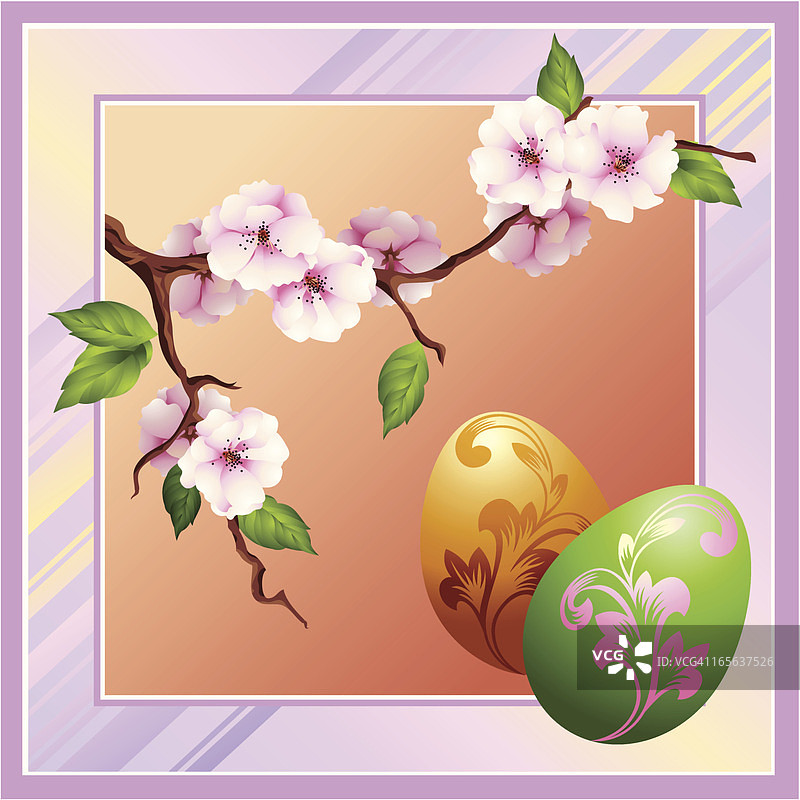 紫丁香色调的复活节贺卡图片素材