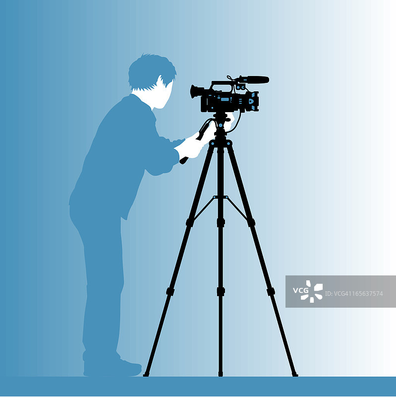 电影摄影师轮廓图片素材