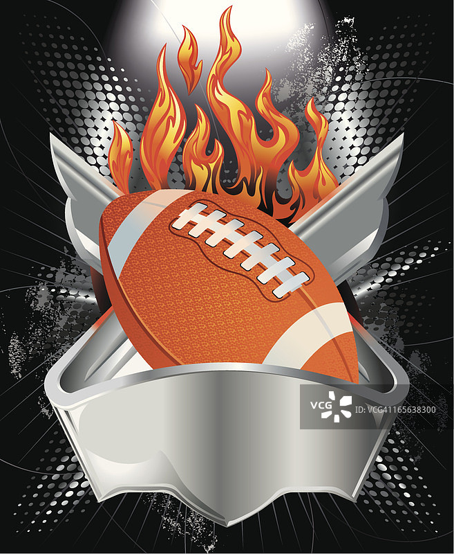 足球、金属徽章和火焰矢量素材图片素材