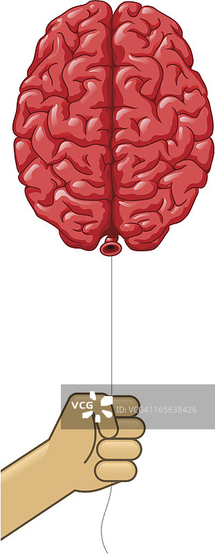 红色大脑气球图片素材