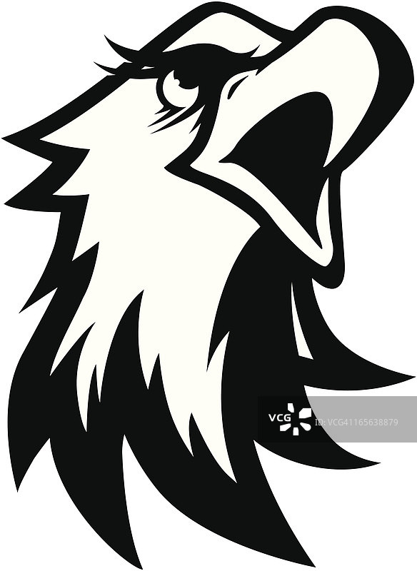 黑白鹰头吉祥物2图片素材