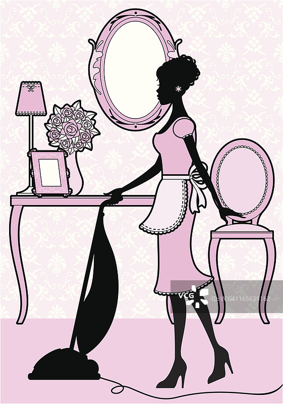 女孩做家务图片素材