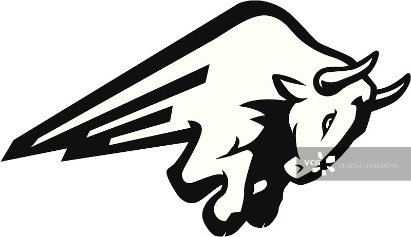 公牛冲锋（黑白照片）图片素材