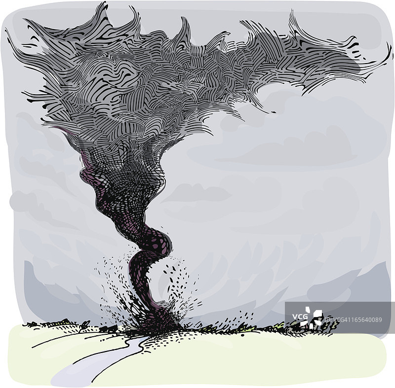 龙卷风穿过农田图片素材