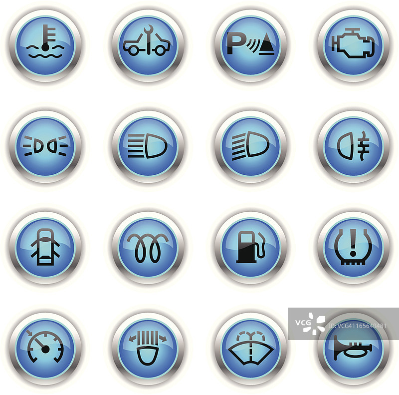 蓝色图标-汽车控制指示器图片素材