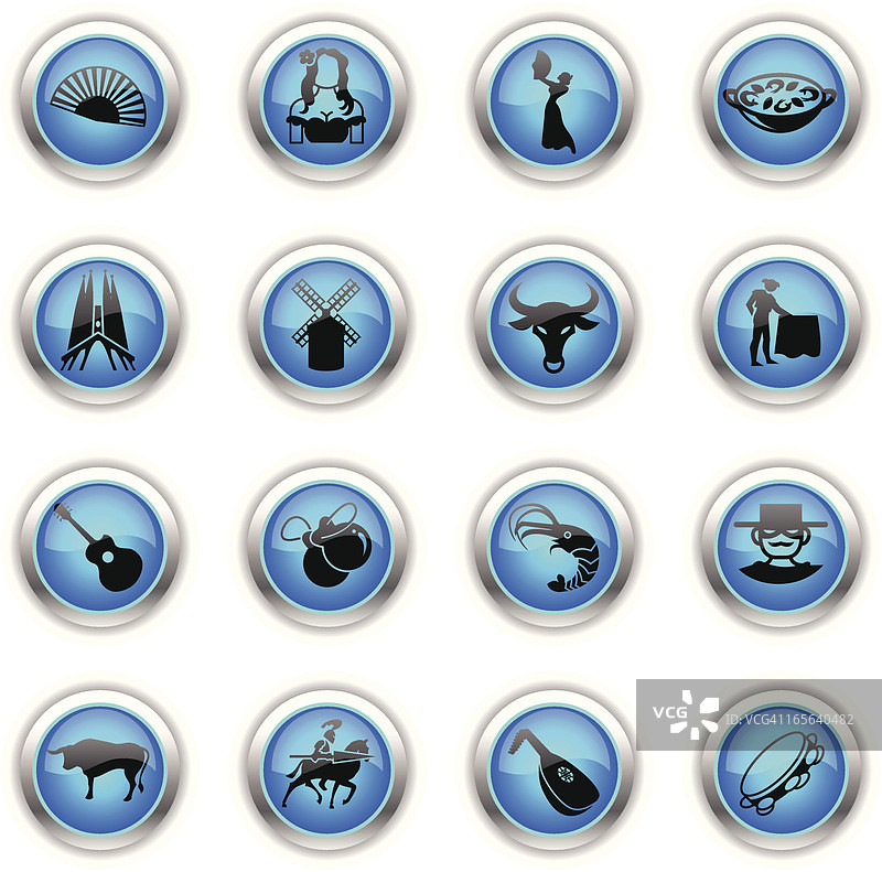 蓝色图标 - 西班牙图片素材