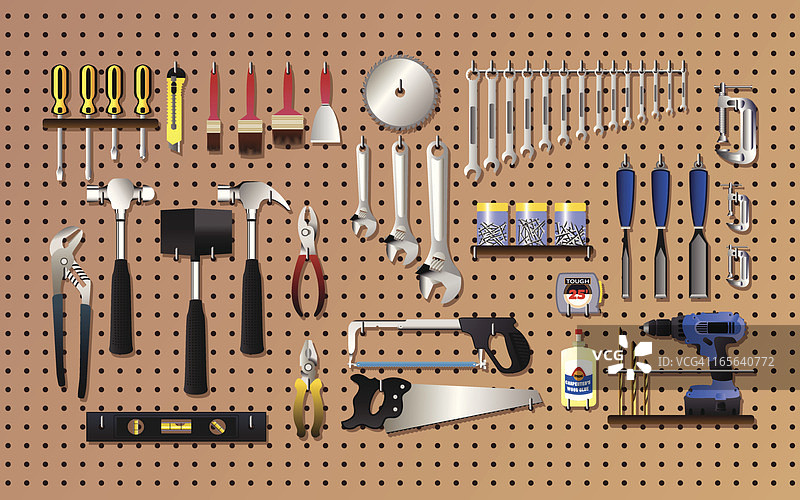墙上的工具图片素材