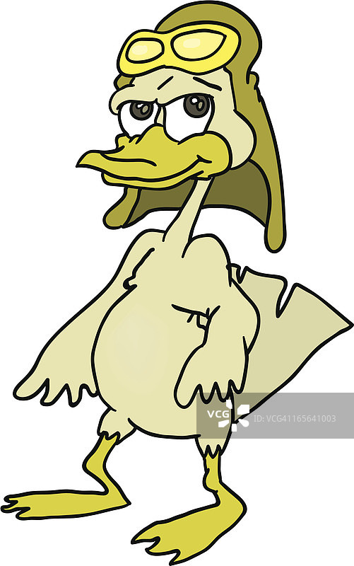 飞行员鸭子图片素材