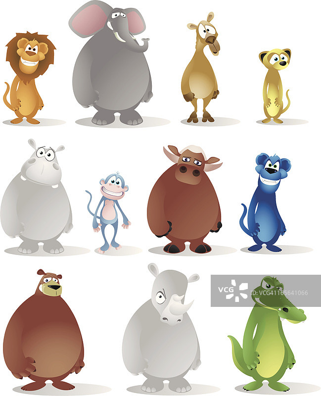 非洲动物卡通合集图片素材