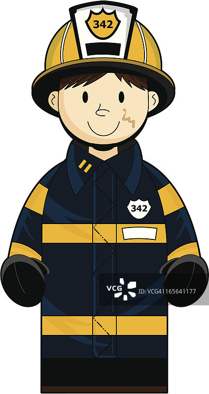 可爱的小消防员图片素材