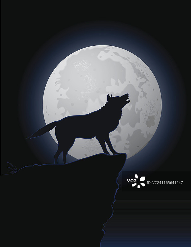 狼月亮图片素材