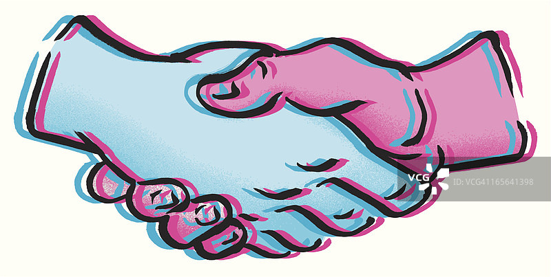 握手（偏离中心）图片素材