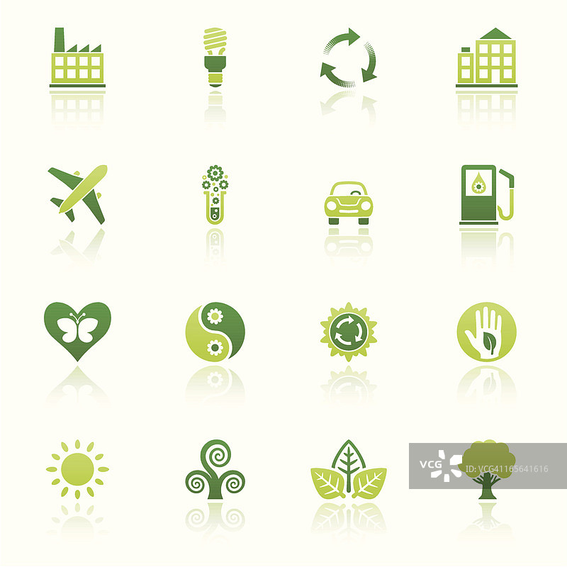 自然友好图标集生态反射II图片素材
