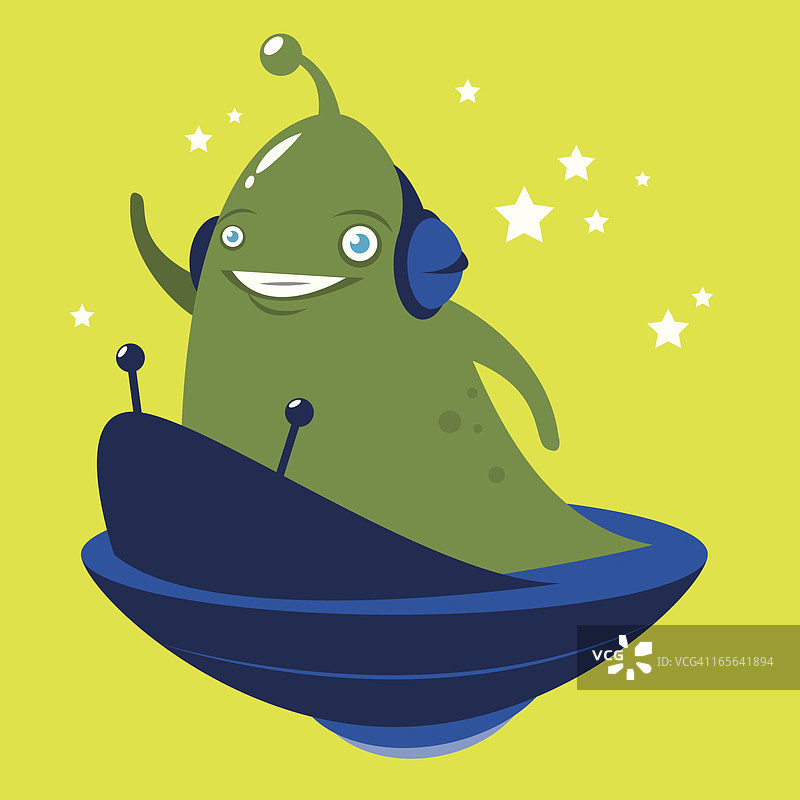 外星人和宇宙飞船图片素材