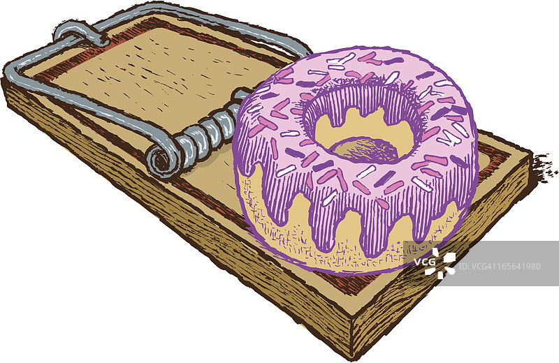 甜甜圈：垃圾食品的饮食陷阱图片素材
