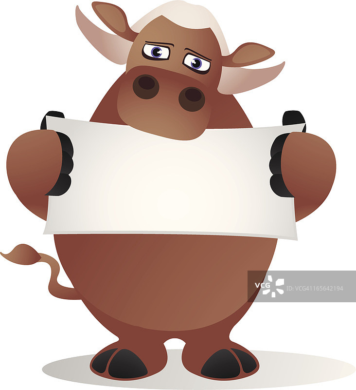 水牛举着空白banner图片素材