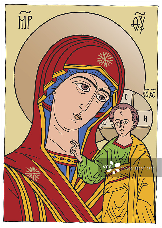 喀山圣母东正教圣像图片素材