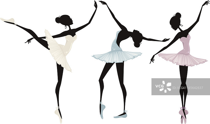三位芭蕾舞女演员图片素材