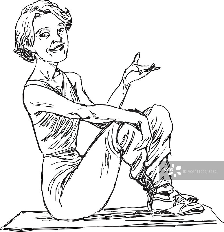 瑜伽练习：年长的女人图片素材