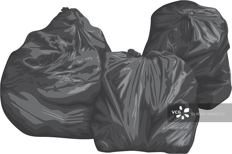 三个垃圾袋图片素材