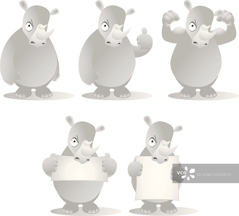 犀牛卡通合集图片素材