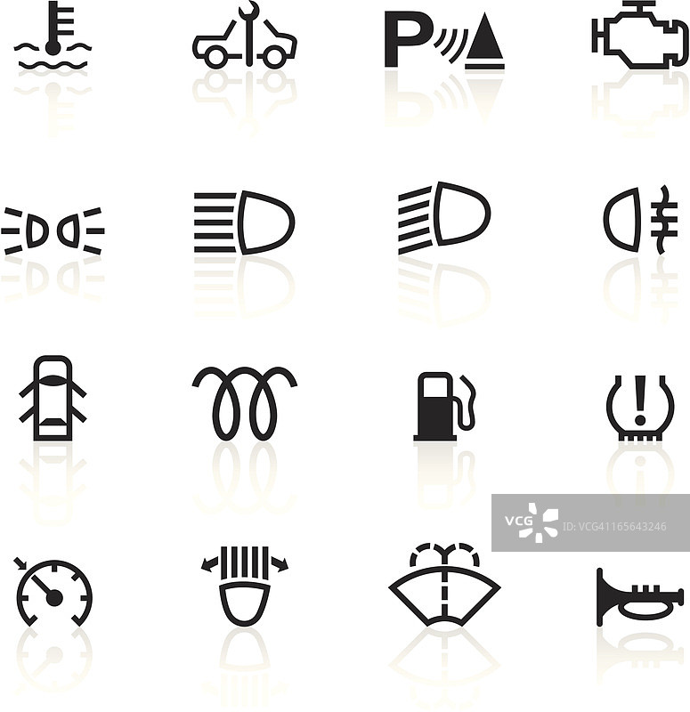 黑色符号-汽车控制指示器图片素材