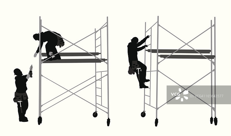 建筑脚手架矢量剪影图片素材