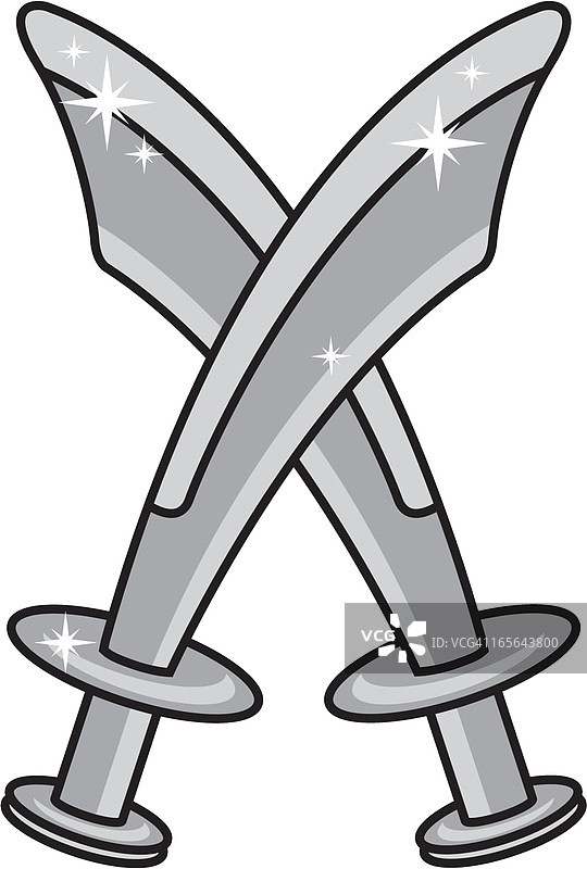 交叉的海盗剑图片素材